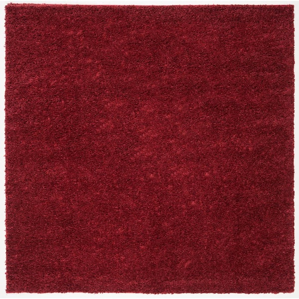 SAFAVIEH August Shag Burgundy 9 ft. x 9 ft. Square Solid Area Rug