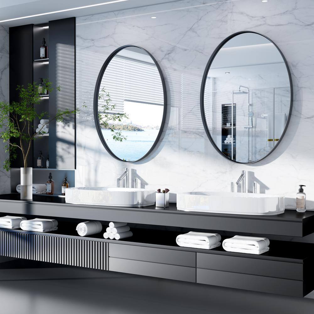 Oval Gold Stainless Steel Bathroom Vanity Mirror