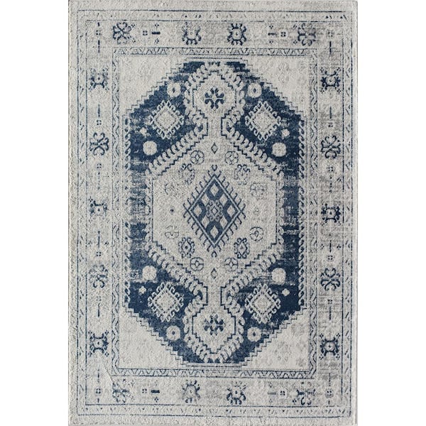 Rugs America Gabriel Deep Blue 2'6"x4' Transitional Gray Area Rug
