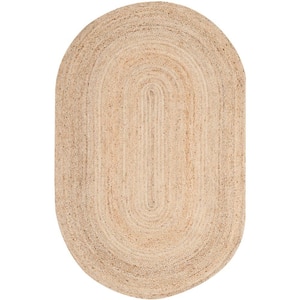 Cape Cod Natural 4 ft. x 6 ft. Oval Solid Area Rug