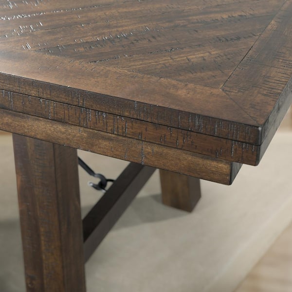 dex smokey walnut dining table