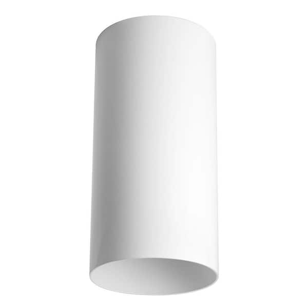Cylinder Collection 6" White Modern Aluminum Outdoor Ceiling Light for Garage, Porch and Entry