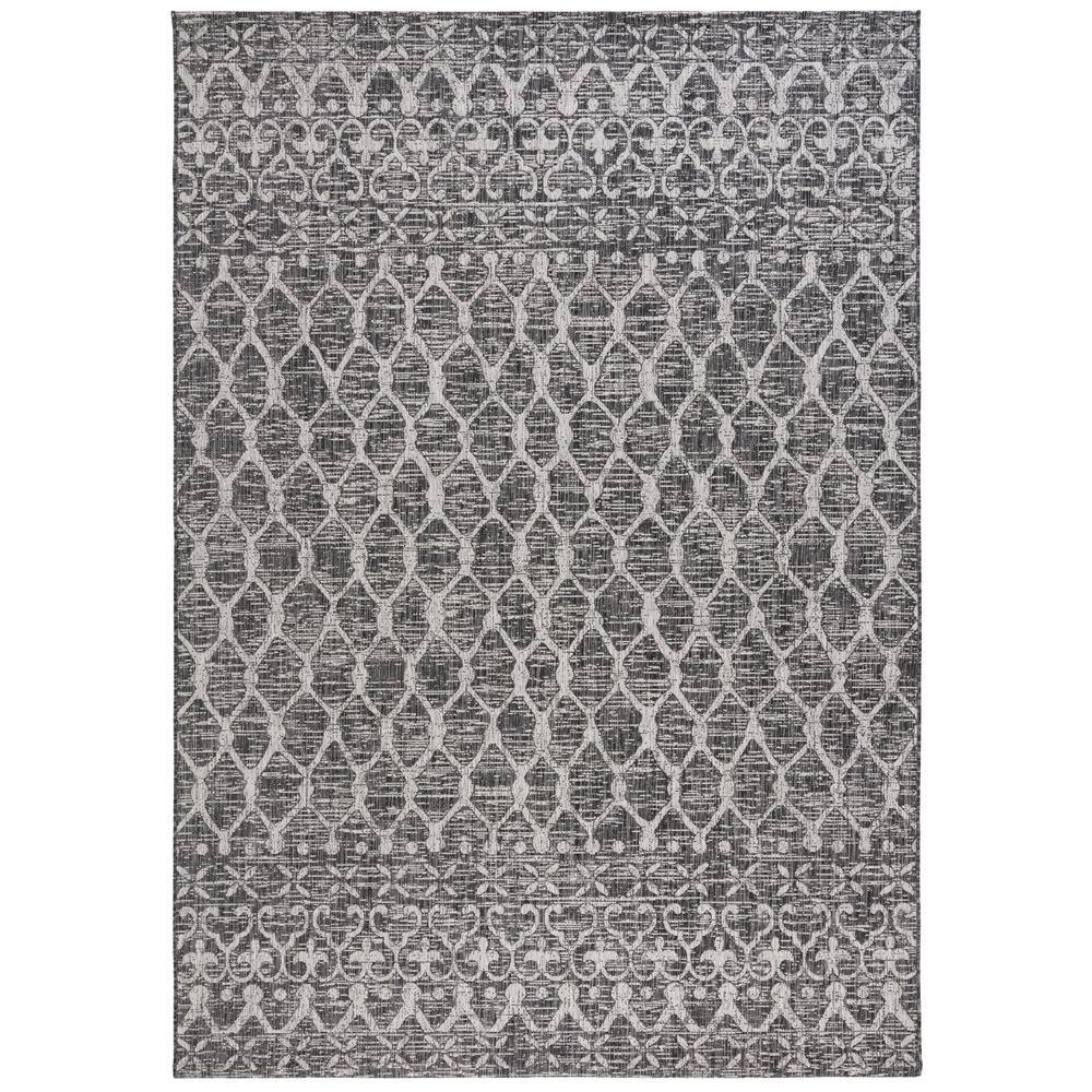 Courtyard Black/Gray 8 ft. x 11 ft. Distressed Border Trellis Indoor/Outdoor Area Rug price history on PriceWatchPro