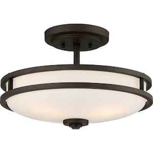 Quoizel Whitecap 3-Light Mottled Cocoa Semi-Flush Mount WHP1712MC