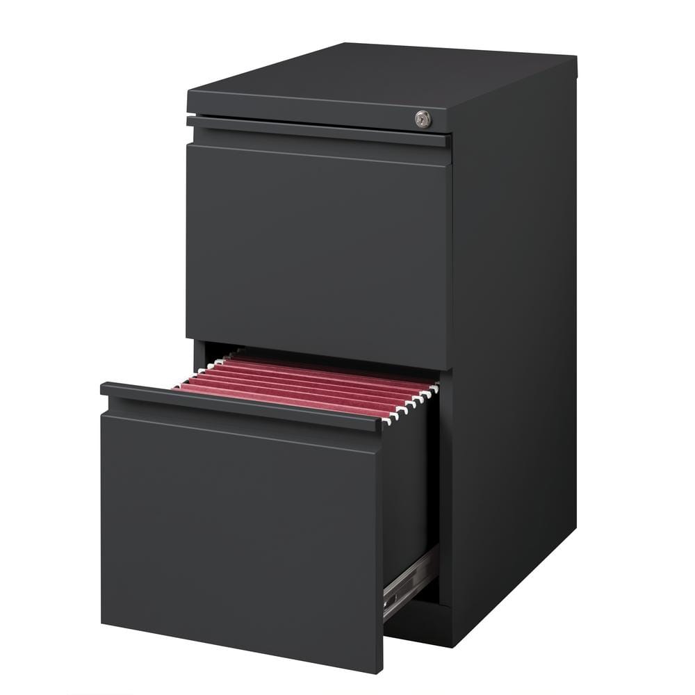 Charcoal 2-Drawer Lockable Mobile Steel File Cabinet