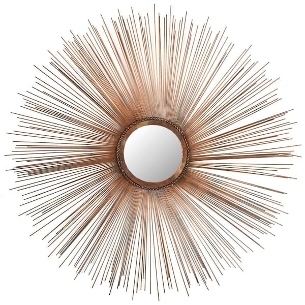 SAFAVIEH Sunburst Mirror 41 in. x 41 in. Iron, Glass and Wood Framed Mirror