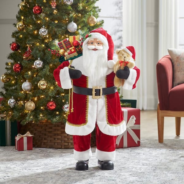 Home Accents Holiday 3 ft Santa with Presents and Bear 25CD00570