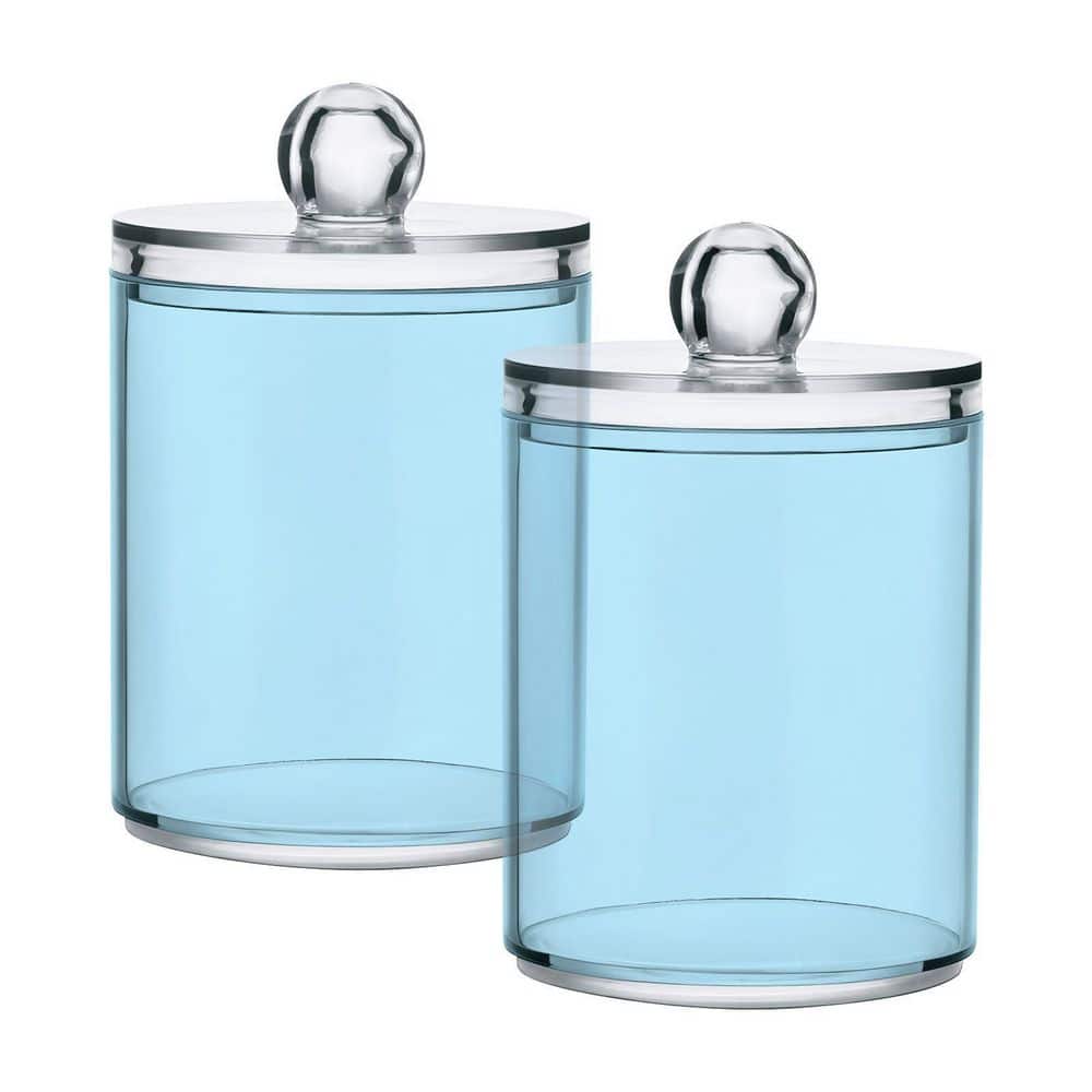 Light Blue Plastic Apothecary Jar Qtip Dispenser and Cotton Ball Holder 10 Oz Capacity 2.75 x 4.13 in price history on PriceWatchPro
