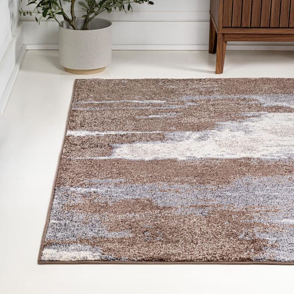 Tapis De Couloir JONATHAN Y Zoe – Bohème Abstrait, Marron/crème, 60x240 Cm