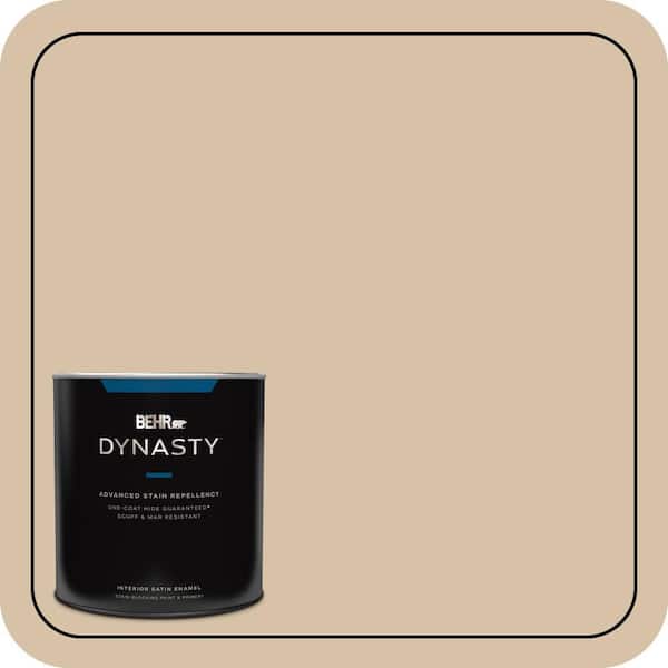 BEHR DYNASTY 1 qt. #HDC-CT-06 Country Linens One-Coat Hide Satin Enamel Interior Stain-Blocking Paint and Primer
