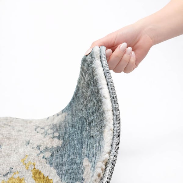 Dream Shag Premium Machine Washable Abstract ADS614 Blue 8 ft. x 10 ft. Area Rug