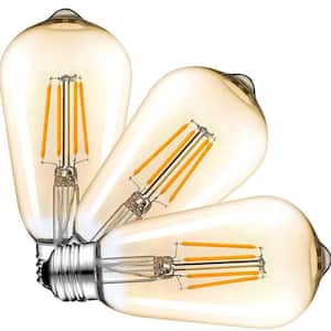 100-Watt Equivalent ST64 Handmade Dimmable LED Filament Light Bulb Clear 2700K Warm 1000 Lumen UL & ENERGY STAR (3-Pack)
