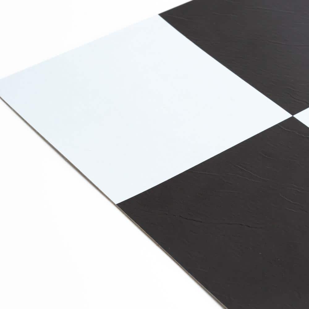 Sterling Black and White Self-Adhesive Vinyl Floor Tiles