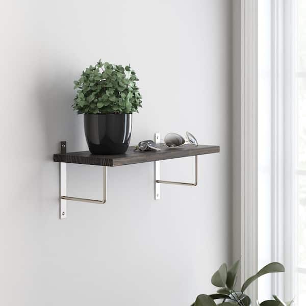 2-Pack 6 in. Nickel Steel U-Shaped Decorative Shelf Bracket