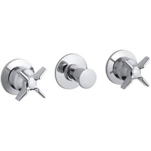 Triton 2-Handle Wall-Mount Valve Trim Kit with Push Button Diverter in Polished Chrome (Valve Not Included)