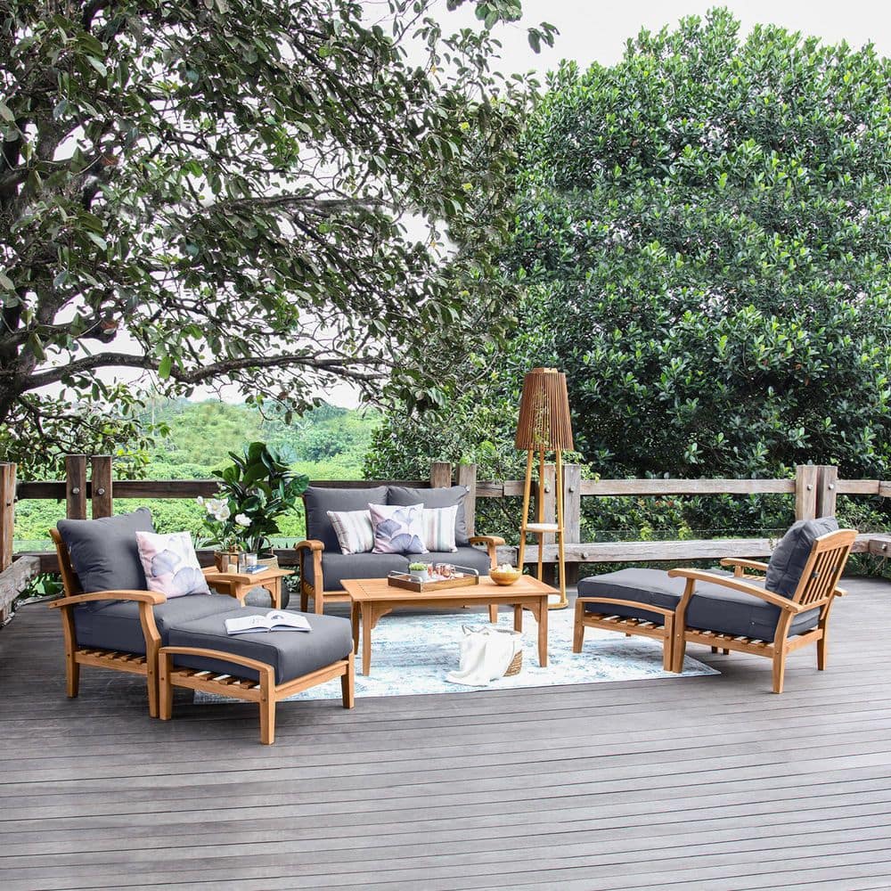 Cambridge Casual Torrey 7-Piece Teak Outdoor Patio Conversation