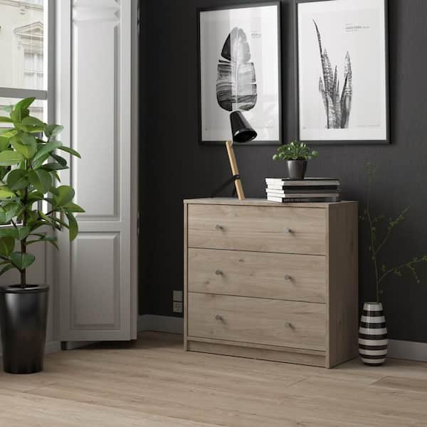 Brown 3 Drawers 28.5 in. Chest of Drawers