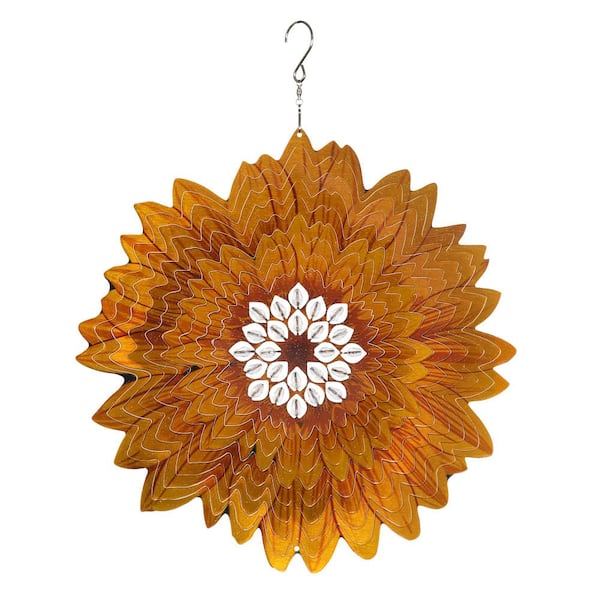 Exhart Laser Cut Sunflower Metal Spinner