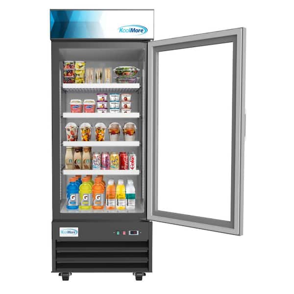 Koolmore 23 cu. ft. Commercial Upright Display Refrigerator Glass Door Merchandiser with LED Lighting in Black