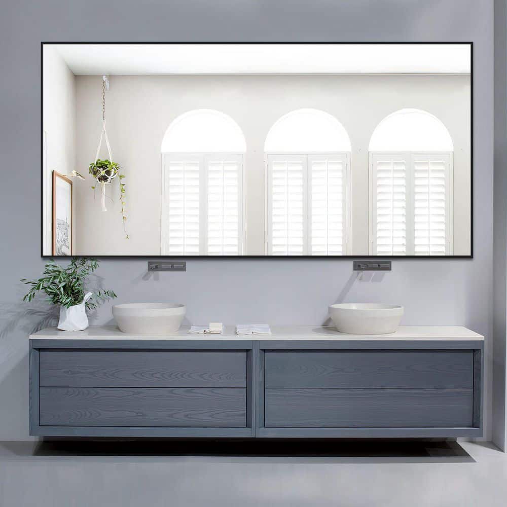 31 in. W x 71 in. H Mondern Oversize Rectangular Framed Wall Bathroom Vanit