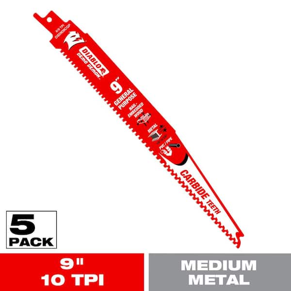 DIABLO 9 in. 9 TPI Demo Carbide General Purpose Reciprocating Blades (5-Pack)