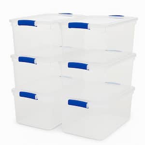 66 qt. Heavy Duty Modular Stackable Storage Containers in Clear (6-Pack)