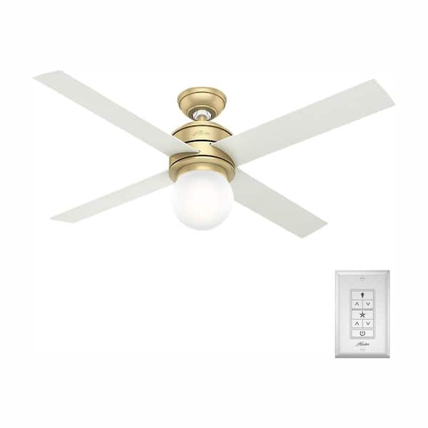 Hunter Hepburn 52 in. LED Indoor Modern Brass Ceiling Fan