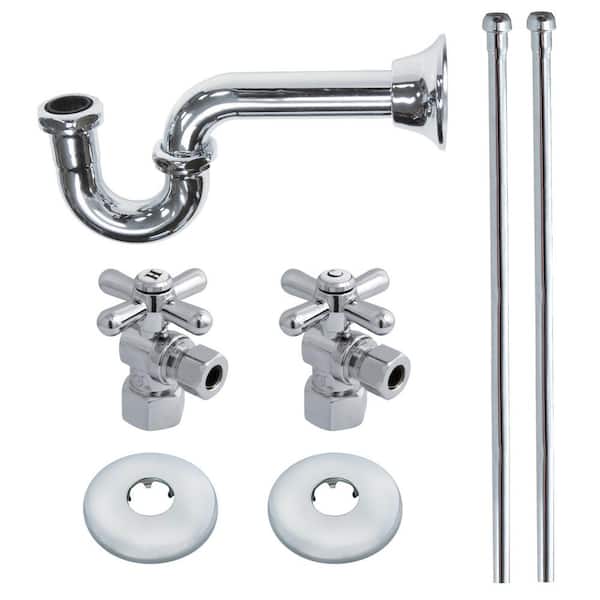 Kingston Brass Trimscape Traditional Plumbing Supply Kit Combo 1-1/4 in. Brass with P- Trap in Polished Chrome