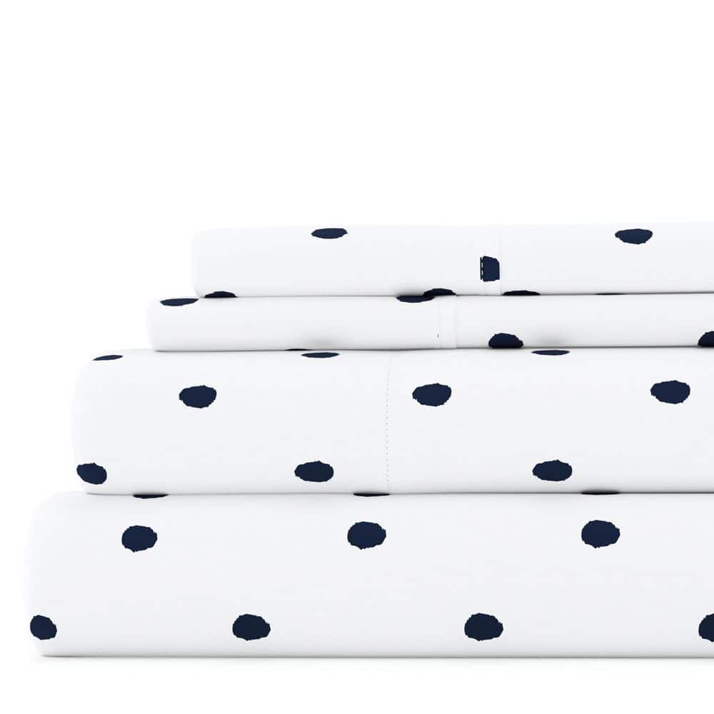 Premium Ultra Soft 4-Piece Navy Dots Pattern Microfiber Twin Sheet Set price history on PriceWatchPro