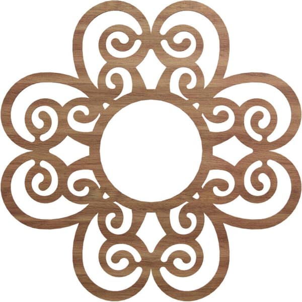 Ekena Millwork 0.375 in. x 32 in. x 32 in. Wood Medallion Moulding