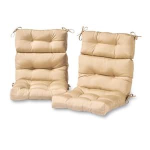 Solid Stone Outdoor High Back Dining Chair Cushion (2-Pack)