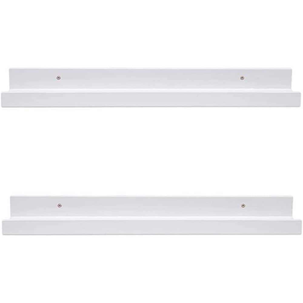 24 in. W x 4.5 in. D White Floating Shelves Decorative Wall Shelf (Set of 2