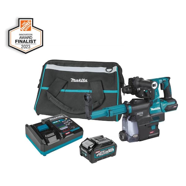 Makita 40V max XGT Brushless 1-1/8 in. Cordless Rotary Hammer Kit with Extractor, AFT, AWS Capable (4.0Ah)