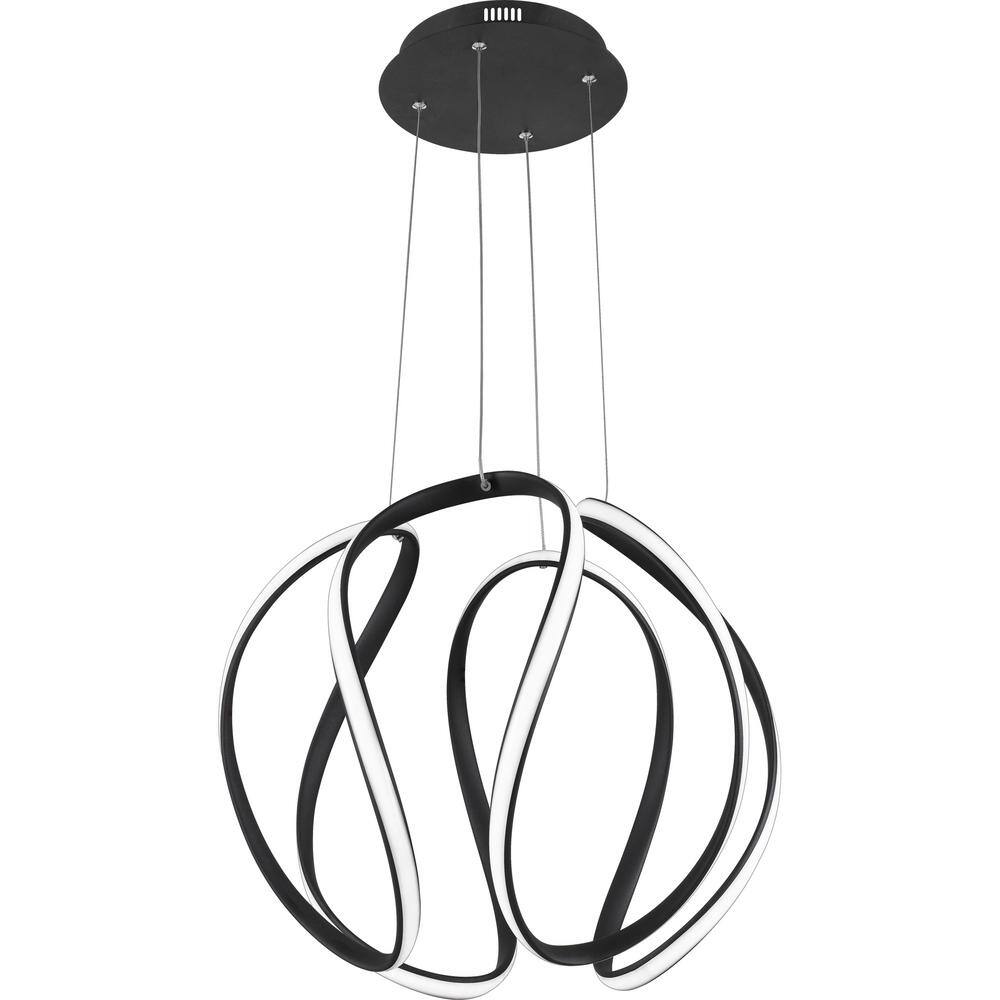 Modern Geometric LED Globe Pendant in Earth Black and Brushed Nickel