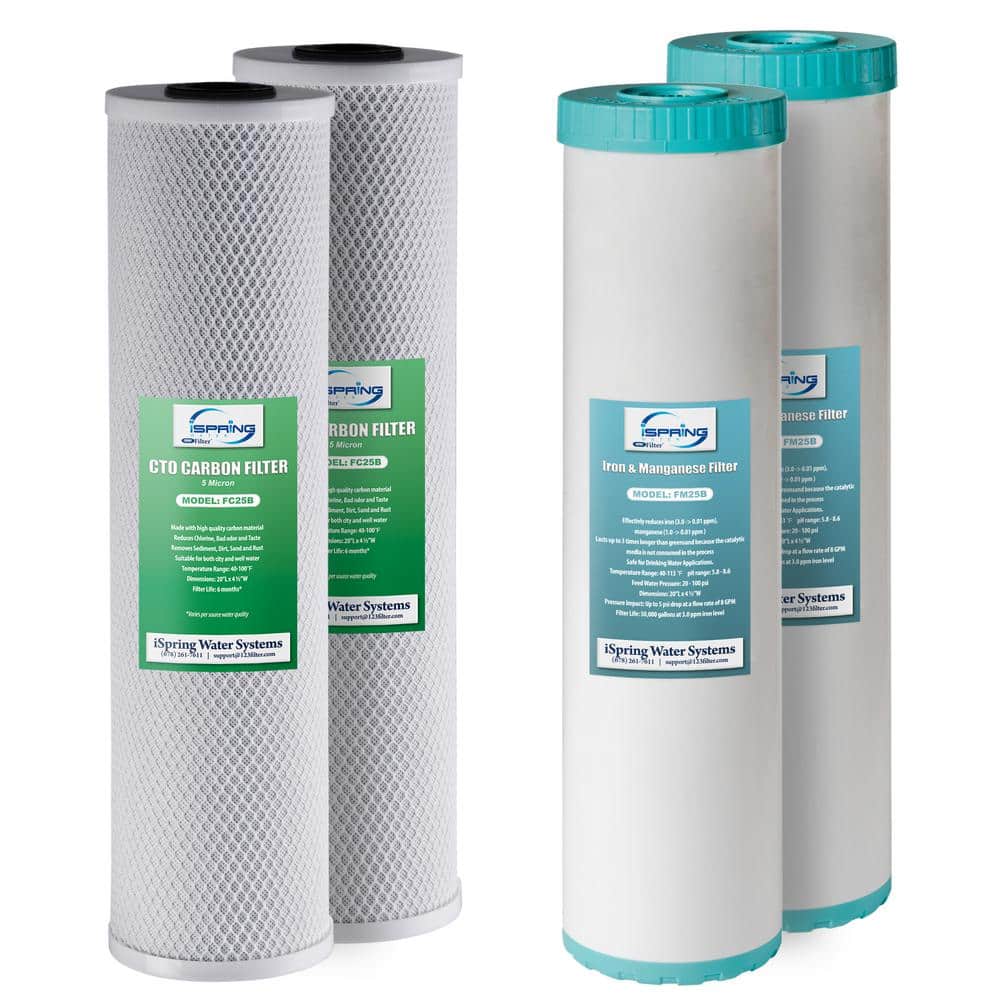 Whole House Water Filter Set Replacement Pack with Carbon Block and Iron & Manganese Reducing Cartridges, Fits WGB22BM price history on PriceWatchPro