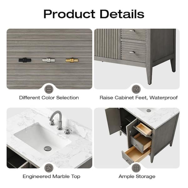 Style Selections 36-in Graphite Single Sink Bathroom Vanity with White Cultured Marble Top (Mirror Included) Style Selections 36-in Graphite Single Sink Bathroom Vanity with White Cultured Marble Top (Mirror Included)