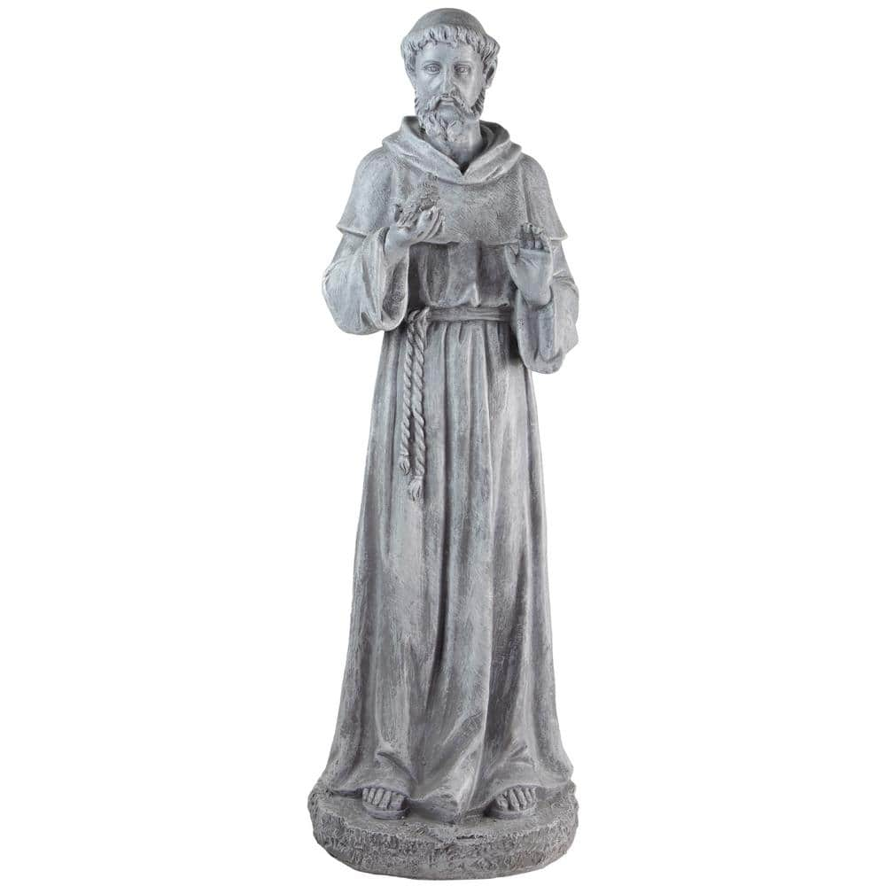 28" St. Francis Holding a Bird Outdoor Garden Statue