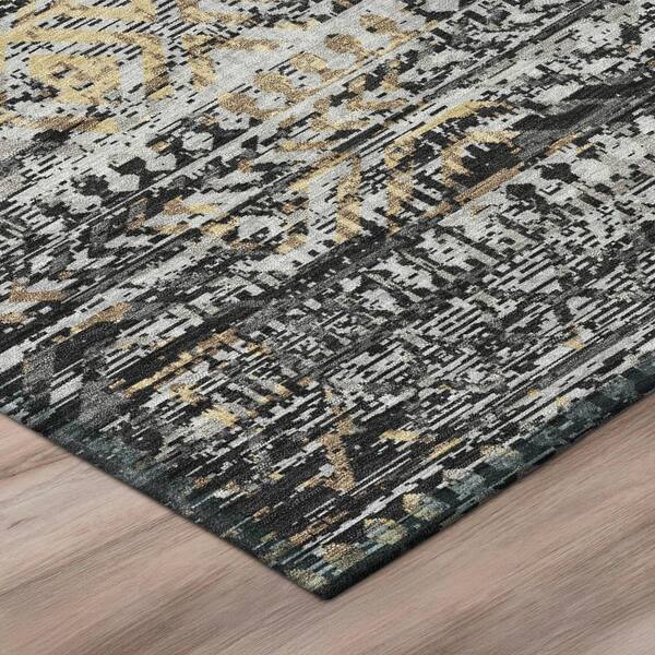 Chantille Machine Washable Indoor/Outdoor Abstract ACN3161 Graphite 5 ft. x 7 ft. 6 in. Area Rug