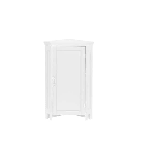Somerset 20.5 in. W x 14.5 in. D x 32 in. H White Linen Cabinet Corner Bathroom Storage Cabinet Organizer with Doors