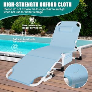 Patio Foldable Chaise Lounge Chair Bed Outdoor Beach Camping Recliner Pool Yard (1-Pack)