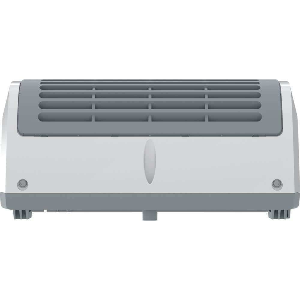 Gloss White Wall-Mounted Electric Fan Heater with Thermostat
