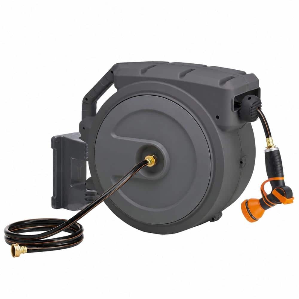 130 ft x 1/2 in Retractable Garden Hose Reel, Wall Mounted Metal Bracket, 180 Degree Swivel, Any-Length Lock price history on PriceWatchPro