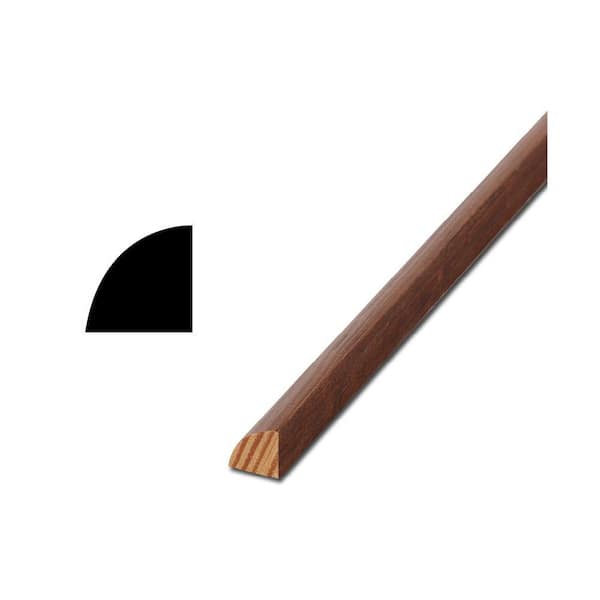 Woodgrain Millwork WM 106 11/16 in. x 11/16 in. x 96 in. Ash Quarter Round Moulding PreStained with Gunstock Finish