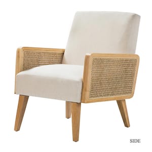 Delphine Beige Fabric Arm Chair (Set of 1)