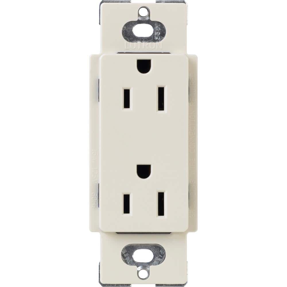 Lutron Claro 15 Amp Duplex Outlet, Light Almond (CAR-15-LA) CAR-15-LA ...