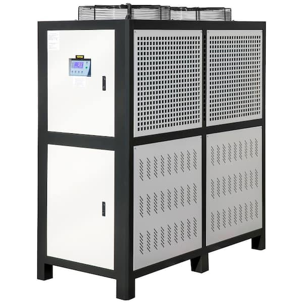 Air-Cooled Chiller Industrial 5-Ton Finned Condenser Portable Conditioner 53L Stainless Steel Water Tank, 5 HP