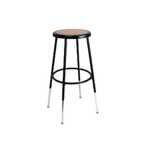 Felix Collection Height Adjustable 25 in. to 33 in. Stool, Black Metal Frame, Masonite Seat Pan Assembly Ready