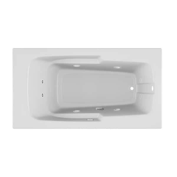 JACUZZI CETRA 60 in. x 32 in. Rectangular Whirlpool Bathtub with Right Drain in White
