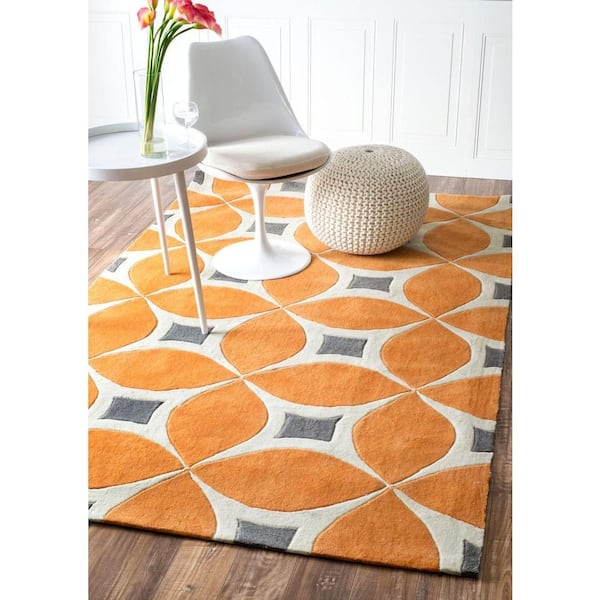Gabriela Contemporary Deep Orange 5 ft. x 8 ft. Area Rug