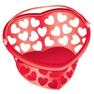 7 in. x 7.75 in. Valentine's Day Heart-Shaped Red Plastic Container (7-Pack)